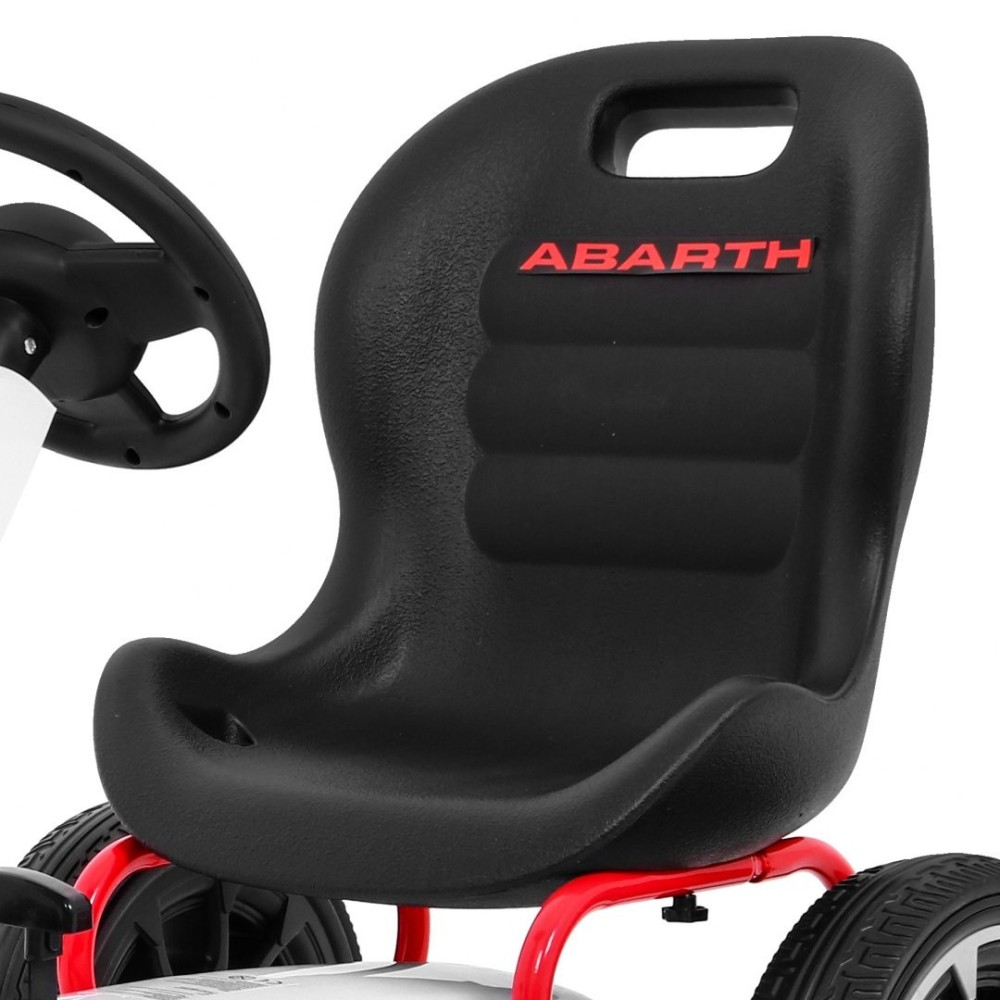 ABARTH Šľapacia motokára s voľnobehom, penové kolesá, biela
