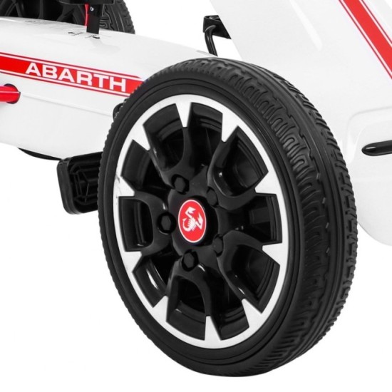 ABARTH Šľapacia motokára s voľnobehom, penové kolesá, biela