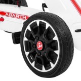 ABARTH Šľapacia motokára s voľnobehom, penové kolesá, biela