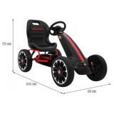 ABARTH Šľapacia motokára s voľnobehom, penové kolesá, čierna