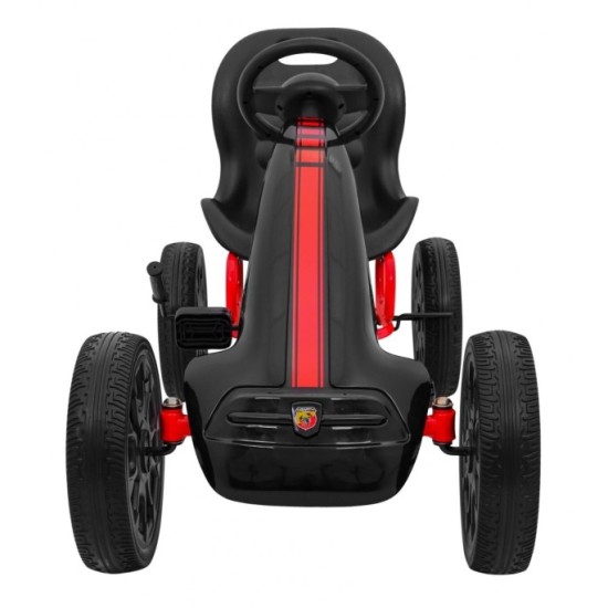 ABARTH Šľapacia motokára s voľnobehom, penové kolesá, čierna