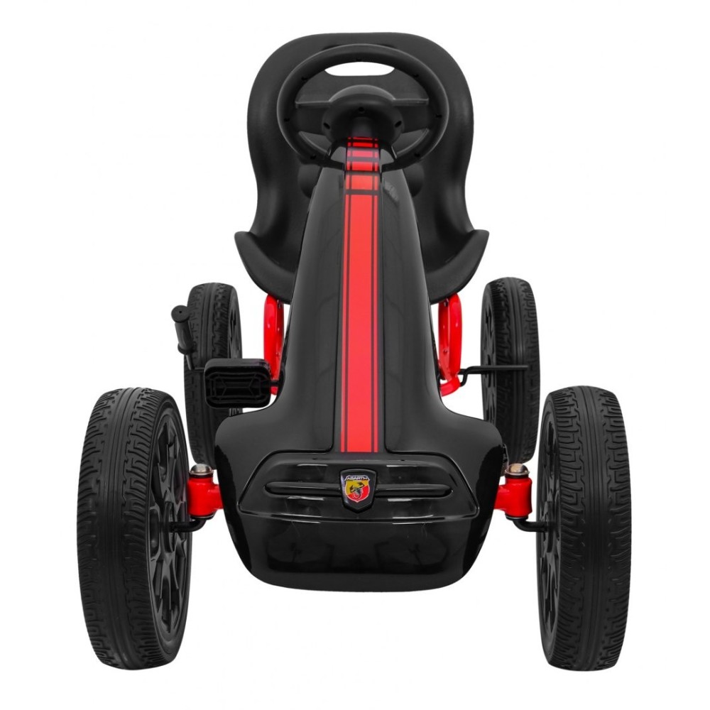 ABARTH Šľapacia motokára s voľnobehom, penové kolesá, čierna
