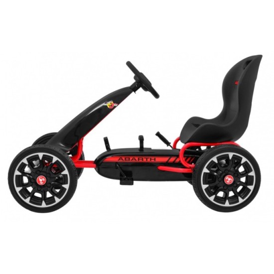 ABARTH Šľapacia motokára s voľnobehom, penové kolesá, čierna