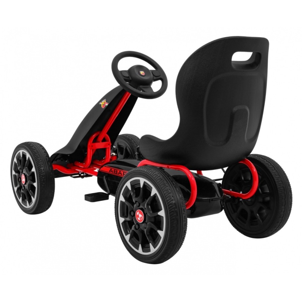 ABARTH Šľapacia motokára s voľnobehom, penové kolesá, čierna