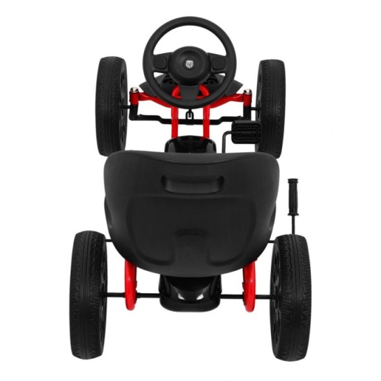 ABARTH Šľapacia motokára s voľnobehom, penové kolesá, čierna