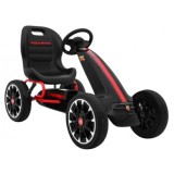 ABARTH Šľapacia motokára s voľnobehom, penové kolesá, čierna