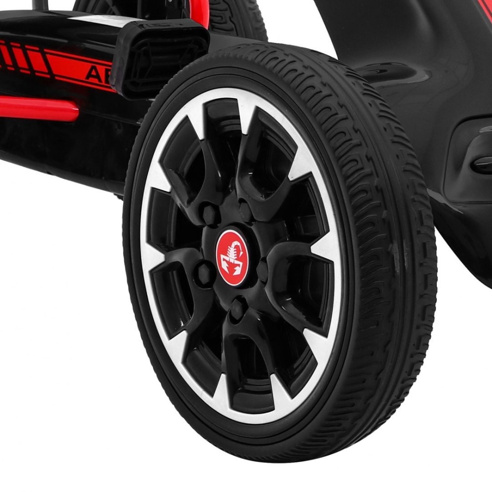 ABARTH Šľapacia motokára s voľnobehom, penové kolesá, čierna