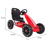 ABARTH Šľapacia motokára s voľnobehom, penové kolesá, červená