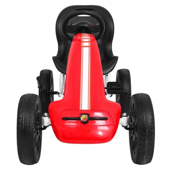 ABARTH Šľapacia motokára s voľnobehom, penové kolesá, červená