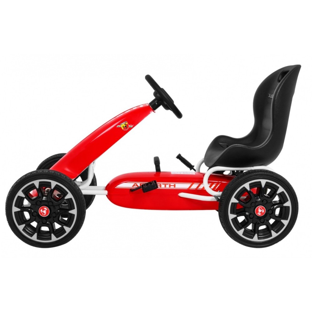 ABARTH Šľapacia motokára s voľnobehom, penové kolesá, červená