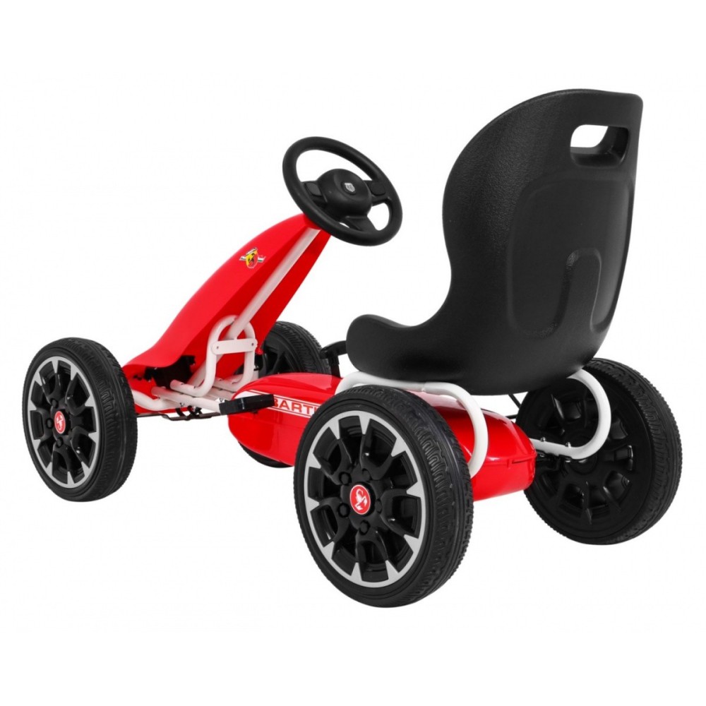 ABARTH Šľapacia motokára s voľnobehom, penové kolesá, červená
