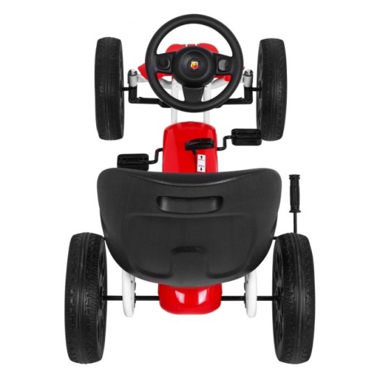 ABARTH Šľapacia motokára s voľnobehom, penové kolesá, červená