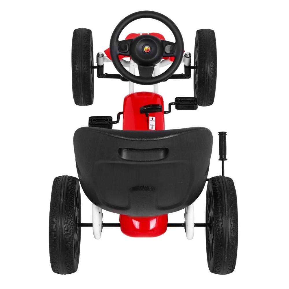 ABARTH Šľapacia motokára s voľnobehom, penové kolesá, červená