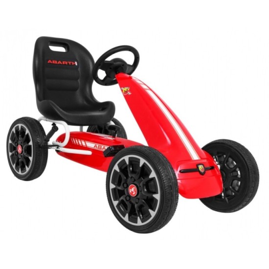 ABARTH Šľapacia motokára s voľnobehom, penové kolesá, červená