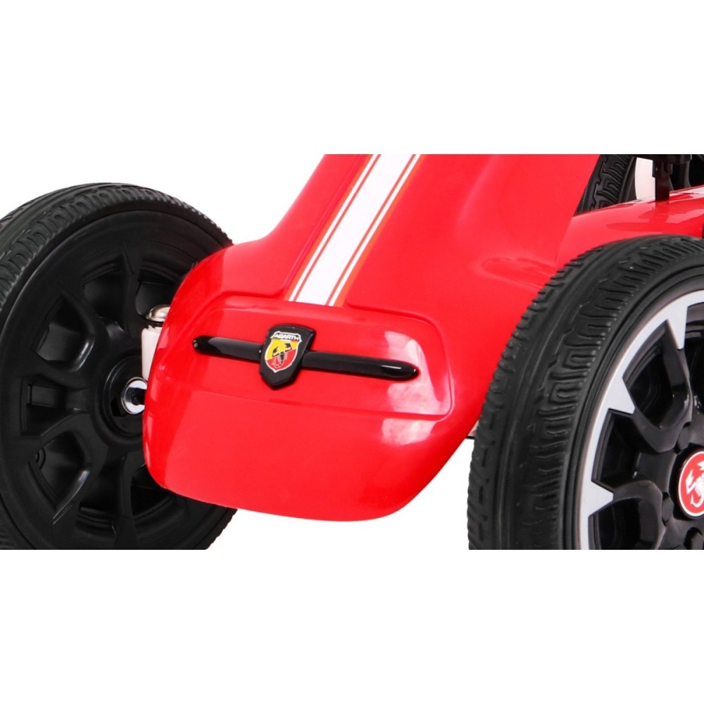 ABARTH Šľapacia motokára s voľnobehom, penové kolesá, červená