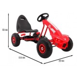 JOKO Šľapacia motokára na pedály Champion Gokart, s voľnobehom, nafukovacie kolesá, nosnosť 40kg, červená