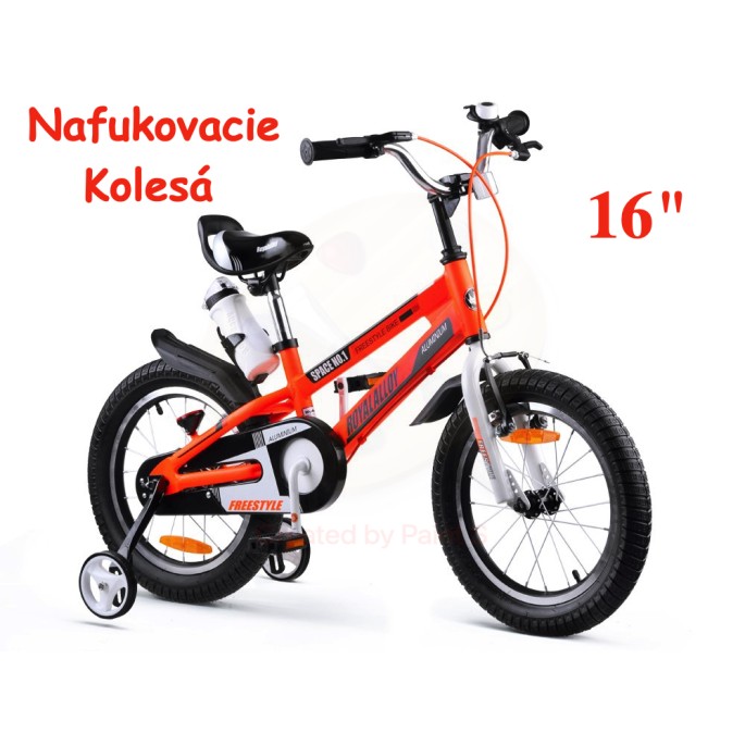 Royal Baby Detský bicykel 16" Space, nafukovacie kolesá, oranžový