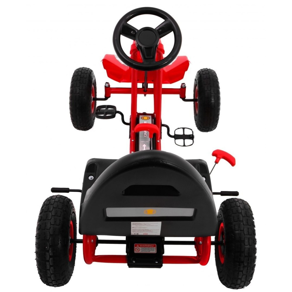 JOKO Šľapacia motokára na pedály Champion Gokart, s voľnobehom, nafukovacie kolesá, nosnosť 40kg, červená
