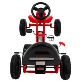 JOKO Šľapacia motokára na pedály Champion Gokart, s voľnobehom, nafukovacie kolesá, nosnosť 40kg, červená