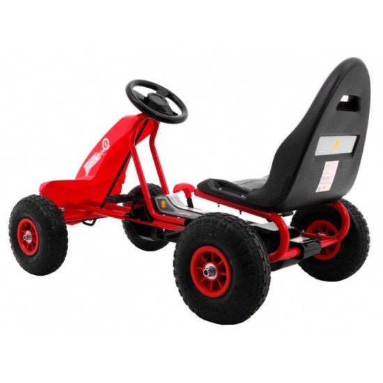 JOKO Šľapacia motokára na pedály Champion Gokart, s voľnobehom, nafukovacie kolesá, nosnosť 40kg, červená