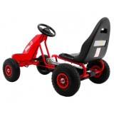 JOKO Šľapacia motokára na pedály Champion Gokart, s voľnobehom, nafukovacie kolesá, nosnosť 40kg, červená