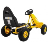 JOKO Šľapacia motokára na pedály Champion Gokart, s voľnobehom, nafukovacie kolesá, nosnosť 40kg, žltá