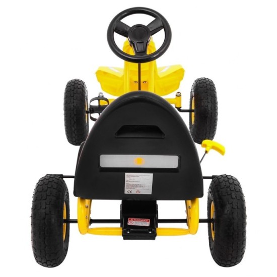 JOKO Šľapacia motokára na pedály Champion Gokart, s voľnobehom, nafukovacie kolesá, nosnosť 40kg, žltá