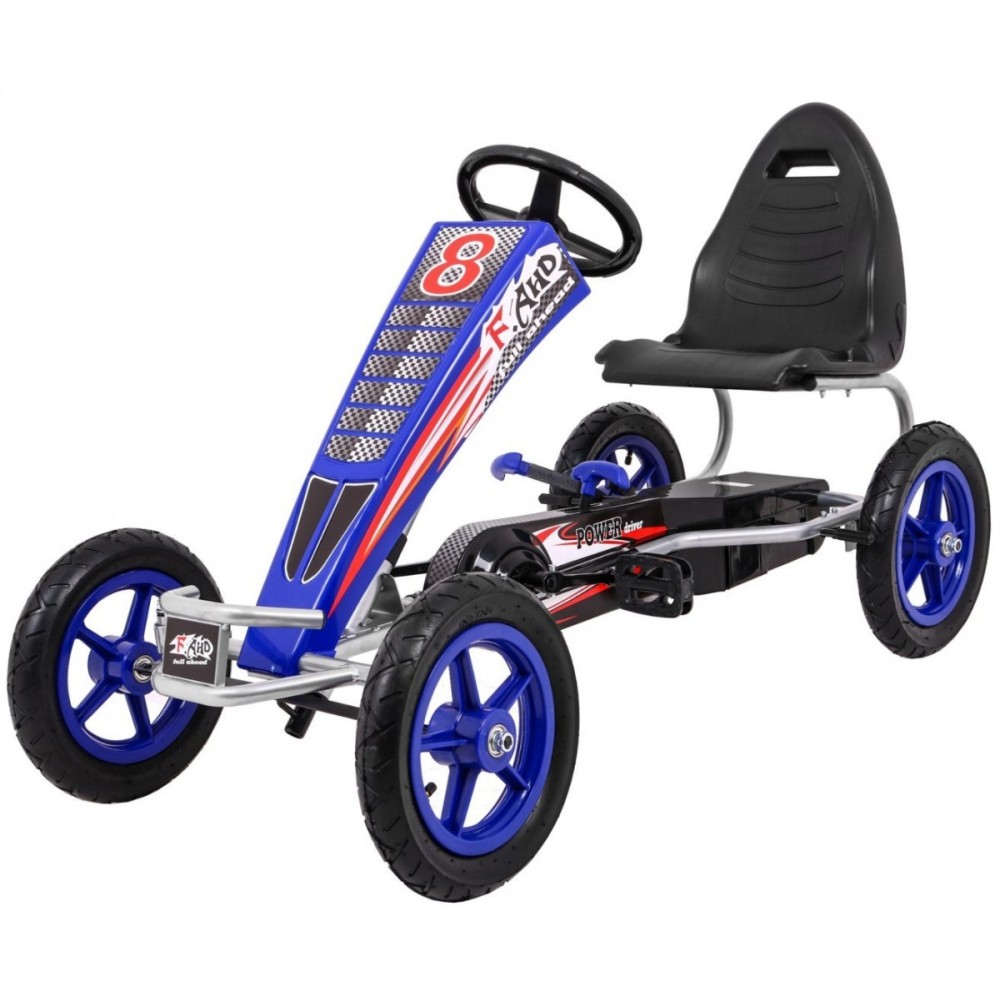JOKO Šľapacia Motokára s nafukovacími kolesami F8-1, s voľnobehom, nosnosť 60kg, od 5 do 12 rokov, modrá