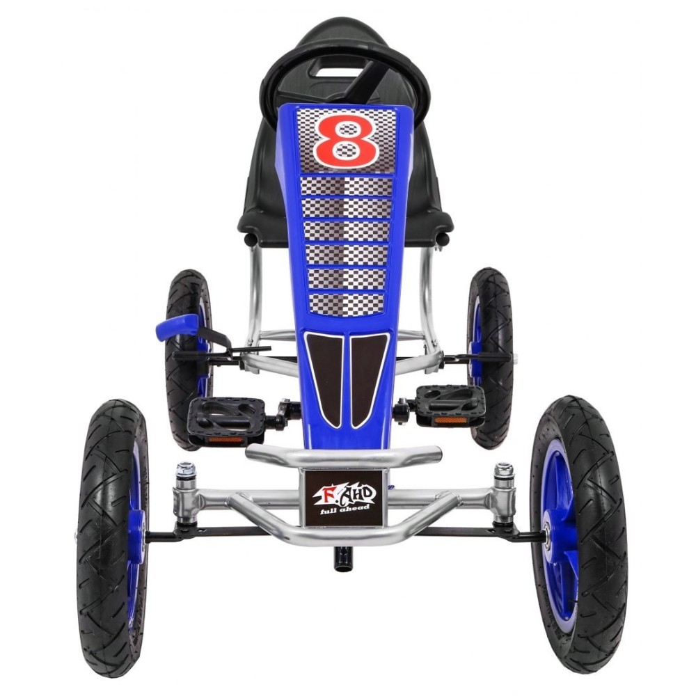 JOKO Šľapacia Motokára s nafukovacími kolesami F8-1, s voľnobehom, nosnosť 60kg, od 5 do 12 rokov, modrá