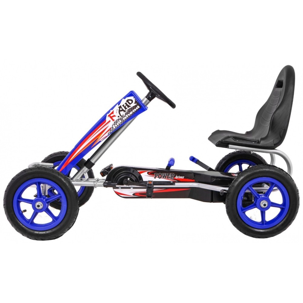 JOKO Šľapacia Motokára s nafukovacími kolesami F8-1, s voľnobehom, nosnosť 60kg, od 5 do 12 rokov, modrá