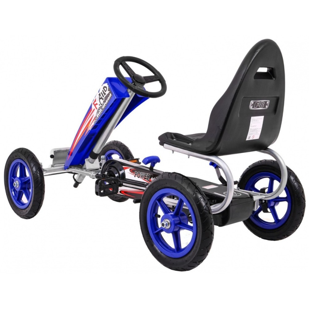 JOKO Šľapacia Motokára s nafukovacími kolesami F8-1, s voľnobehom, nosnosť 60kg, od 5 do 12 rokov, modrá