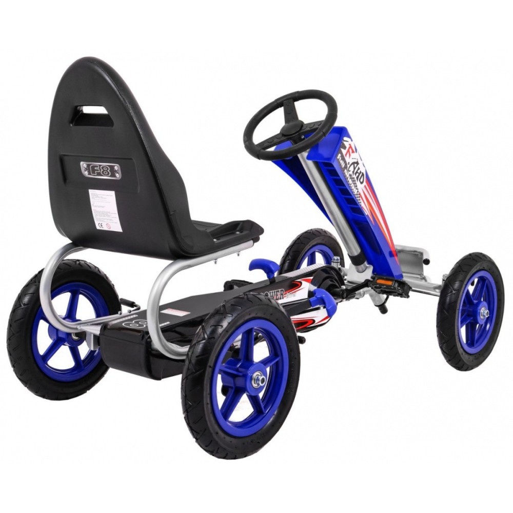 JOKO Šľapacia Motokára s nafukovacími kolesami F8-1, s voľnobehom, nosnosť 60kg, od 5 do 12 rokov, modrá