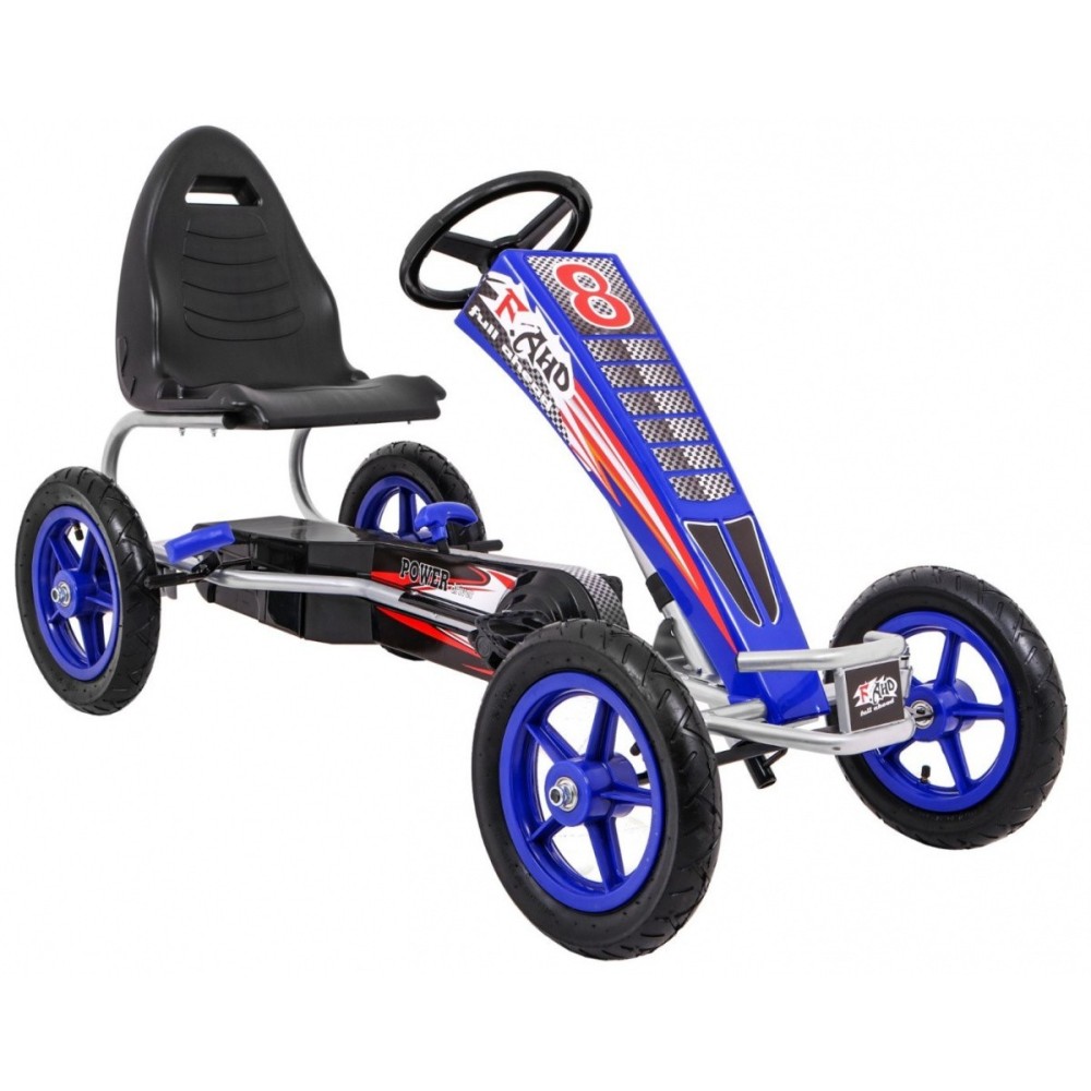 JOKO Šľapacia Motokára s nafukovacími kolesami F8-1, s voľnobehom, nosnosť 60kg, od 5 do 12 rokov, modrá