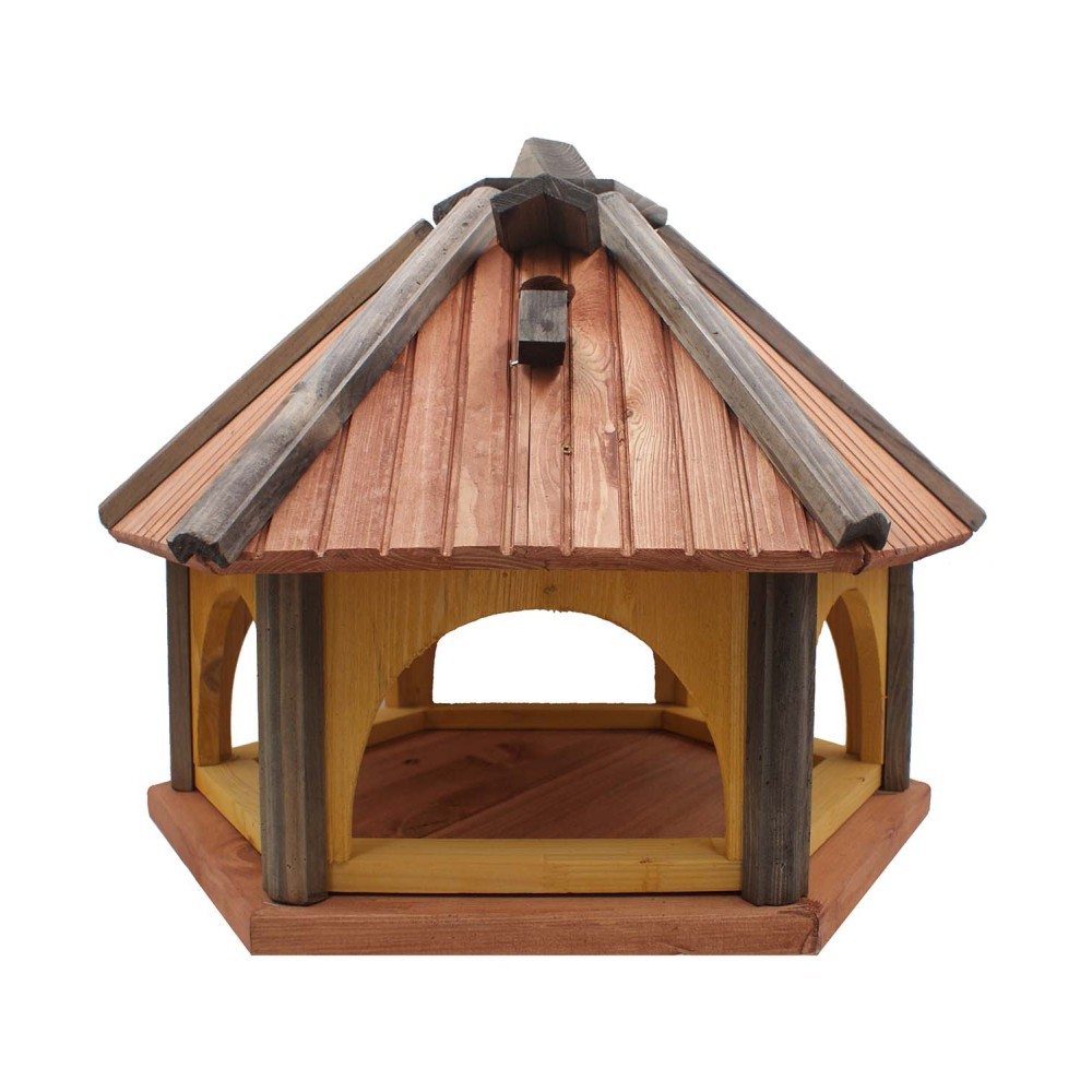 MKSTOR Drevené kŕmitko pre vtáky 62x52x45cm, vtáčia búdka, tik