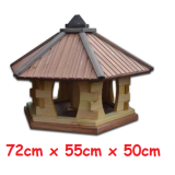 MKSTOR Drevené kŕmitko pre vtáky 72cmx55x50cm, vtáčia búdka so zásobníkom jedla