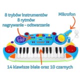 JOKO Detské klávesy so stoličkou 2 oktávové, modré