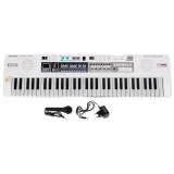 JOKO Detské klávesy MQ-008UF 76cm so Stereo reproduktormi + mikrofón a USB vstup, 61 kláves, Adaptér, biele