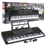 JOKO Detské klávesy 80cm s FM rádiom, USB vstupom a Mikrofónom + Bluetooth, adaptér, čierne
