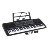 JOKO Detské klávesy 80cm s FM rádiom, USB vstupom a Mikrofónom + Bluetooth, adaptér, čierne