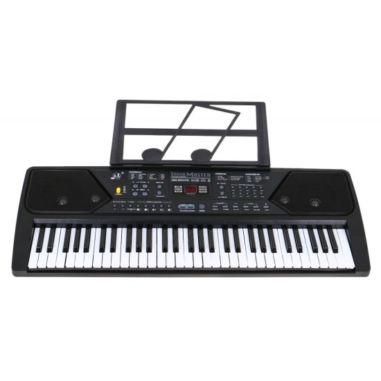 JOKO Detské klávesy 80cm s FM rádiom, USB vstupom a Mikrofónom + Bluetooth, adaptér, čierne