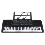 JOKO Detské klávesy 80cm s FM rádiom, USB vstupom a Mikrofónom + Bluetooth, adaptér, čierne