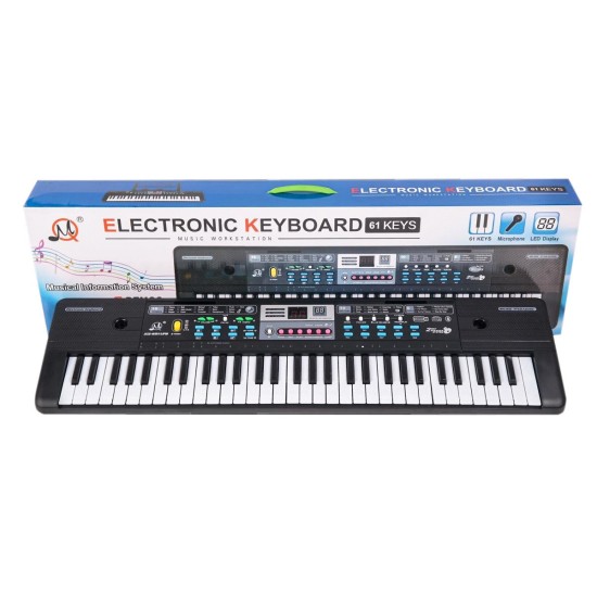 JOKO Detské Klávesy 76cm s mikrofónom + USB a Bluetooth, čierne