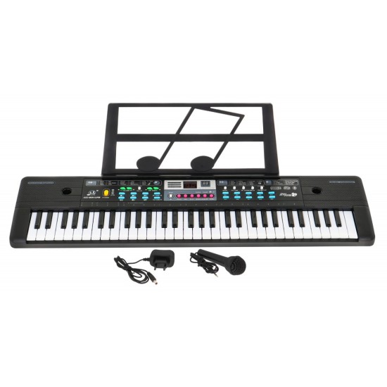 JOKO Detské Klávesy 76cm s mikrofónom + USB a Bluetooth, čierne