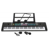 JOKO Detské Klávesy 76cm s mikrofónom + USB a Bluetooth, čierne