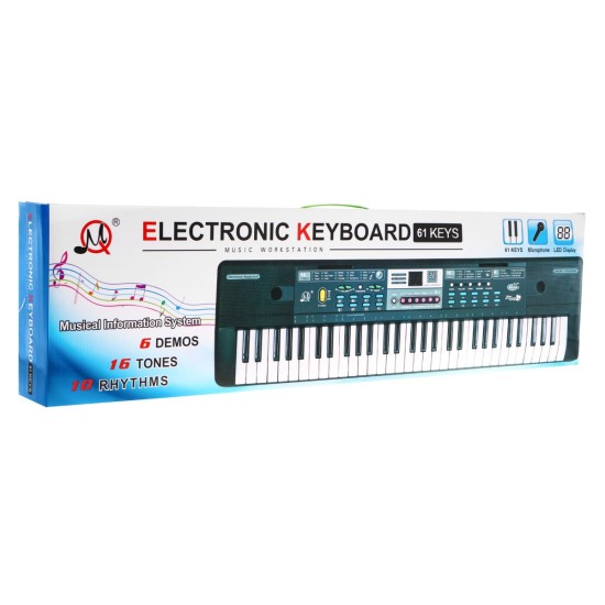 JOKO Detské Klávesy 76cm s mikrofónom + USB a Bluetooth, čierne