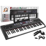 JOKO Veľké Detské klávesy 94cm + mikrofón, Funkcia TAKTOMETRA, USB vstup, Bluetooth režim, 61 dynamických kláves, čierne