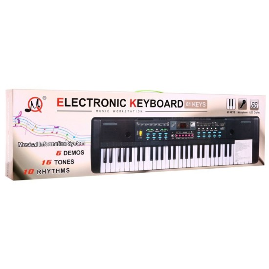 JOKO Detské klávesy 76cm s mikrofónom + USB vstup, Bluetooth, Adaptér, čierne