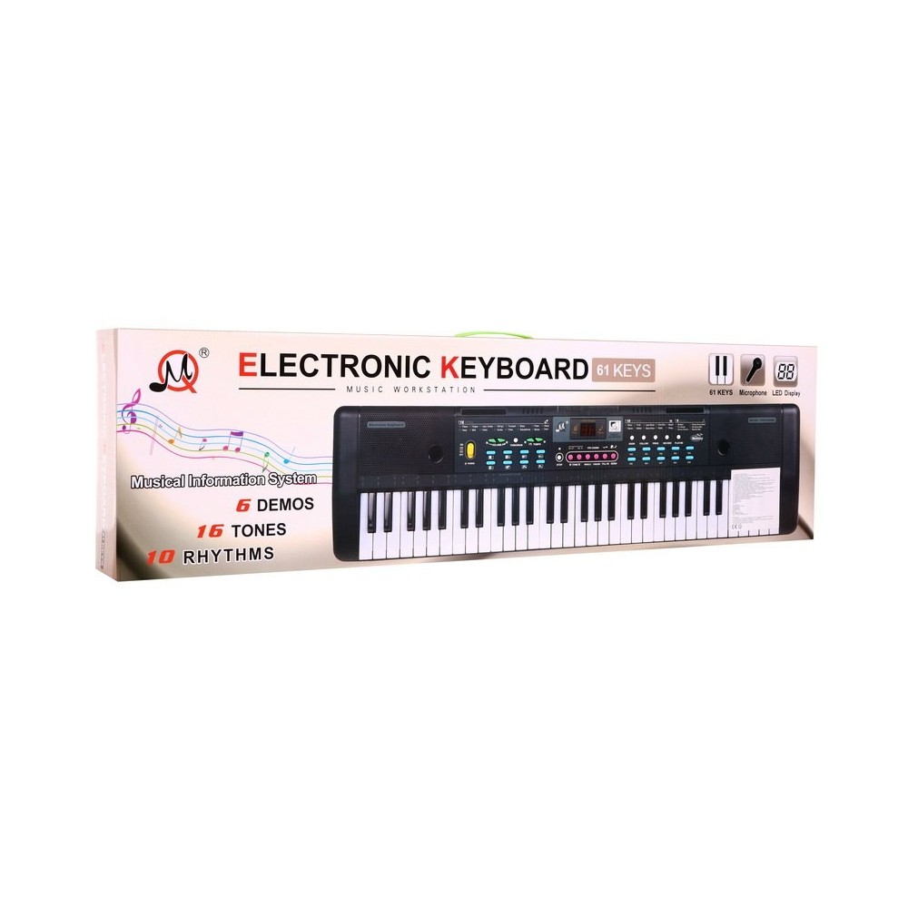 JOKO Detské klávesy 76cm s mikrofónom + USB vstup, Bluetooth, Adaptér, čierne