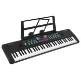 JOKO Detské klávesy 76cm s mikrofónom + USB vstup, Bluetooth, Adaptér, čierne