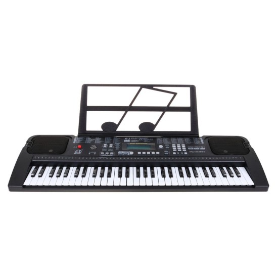 JOKO Detské klávesy 70cm s mikrofónom, USB vstup, Funkcia Taktometra, stereo reproduktory + Adaptér, čierne